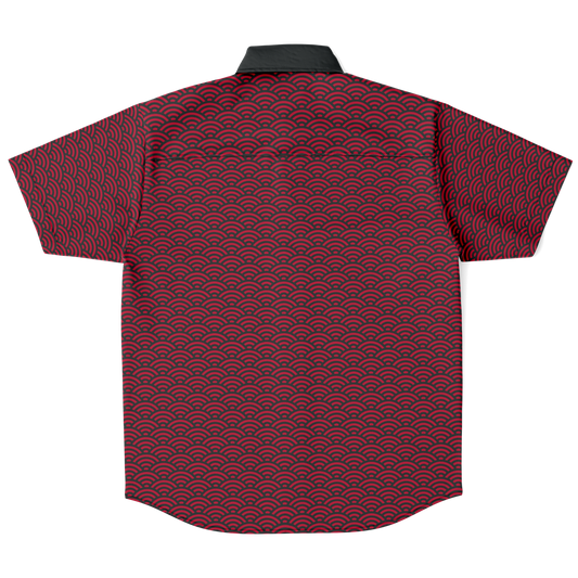 Red Gold Seigaiha Button Down - Oni Threads