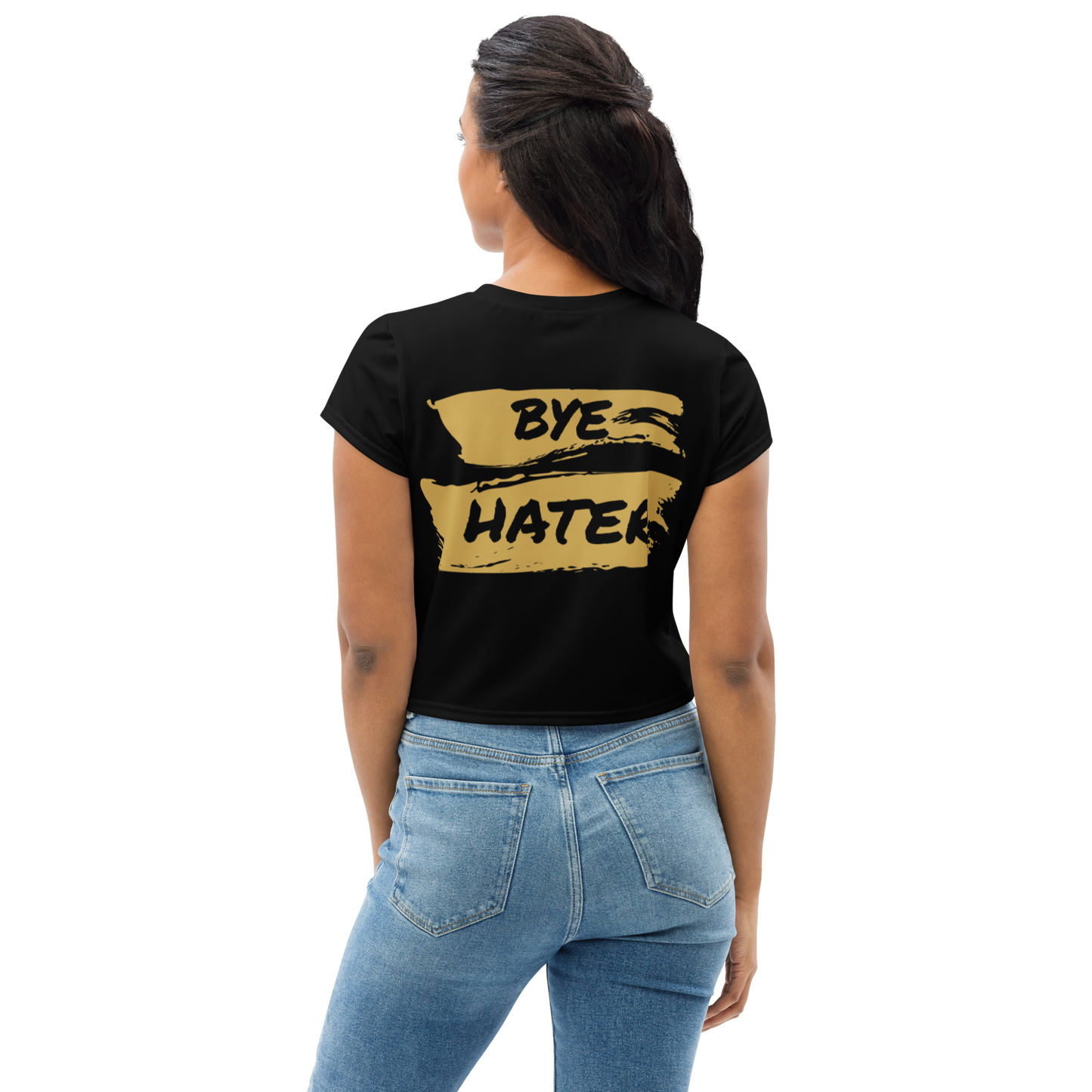 Hi Hater Bye Hater All-Over Print Crop Tee - Oni Threads