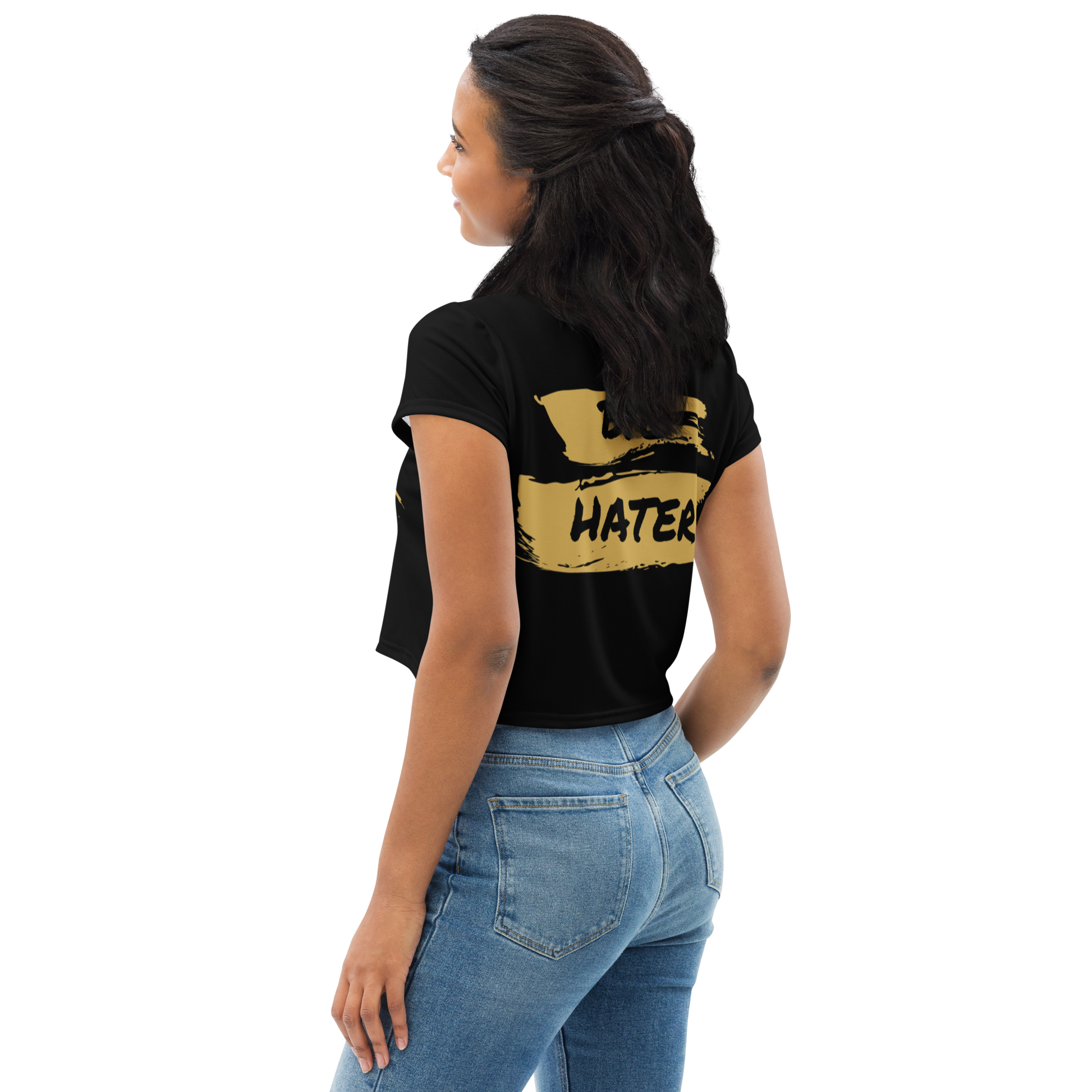 Hi Hater Bye Hater All-Over Print Crop Tee - Oni Threads