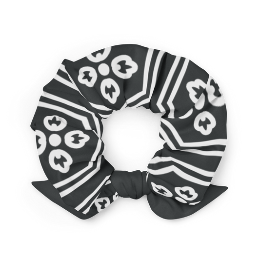 Charcoal Kikkou Scrunchie - Oni Threads