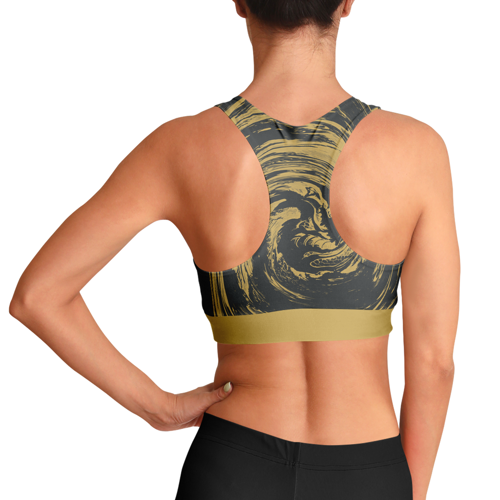 Suminagashi “Gilded Abyss” Padded Sports Bra