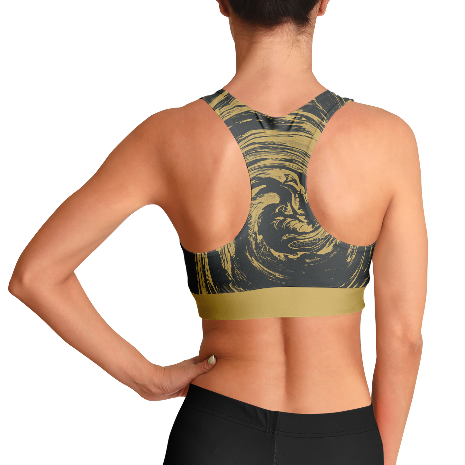 Suminagashi “Gilded Abyss” Padded Sports Bra