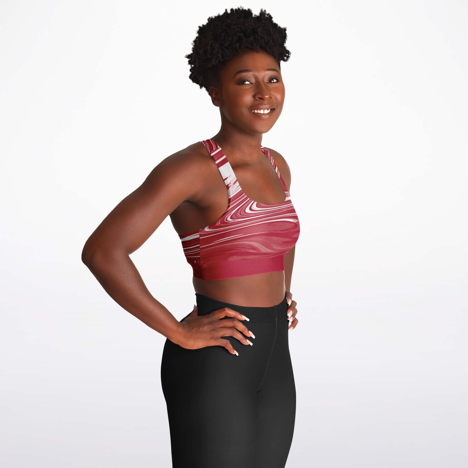 Suminagashi “Crimson Spirit” Padded Sports Bra