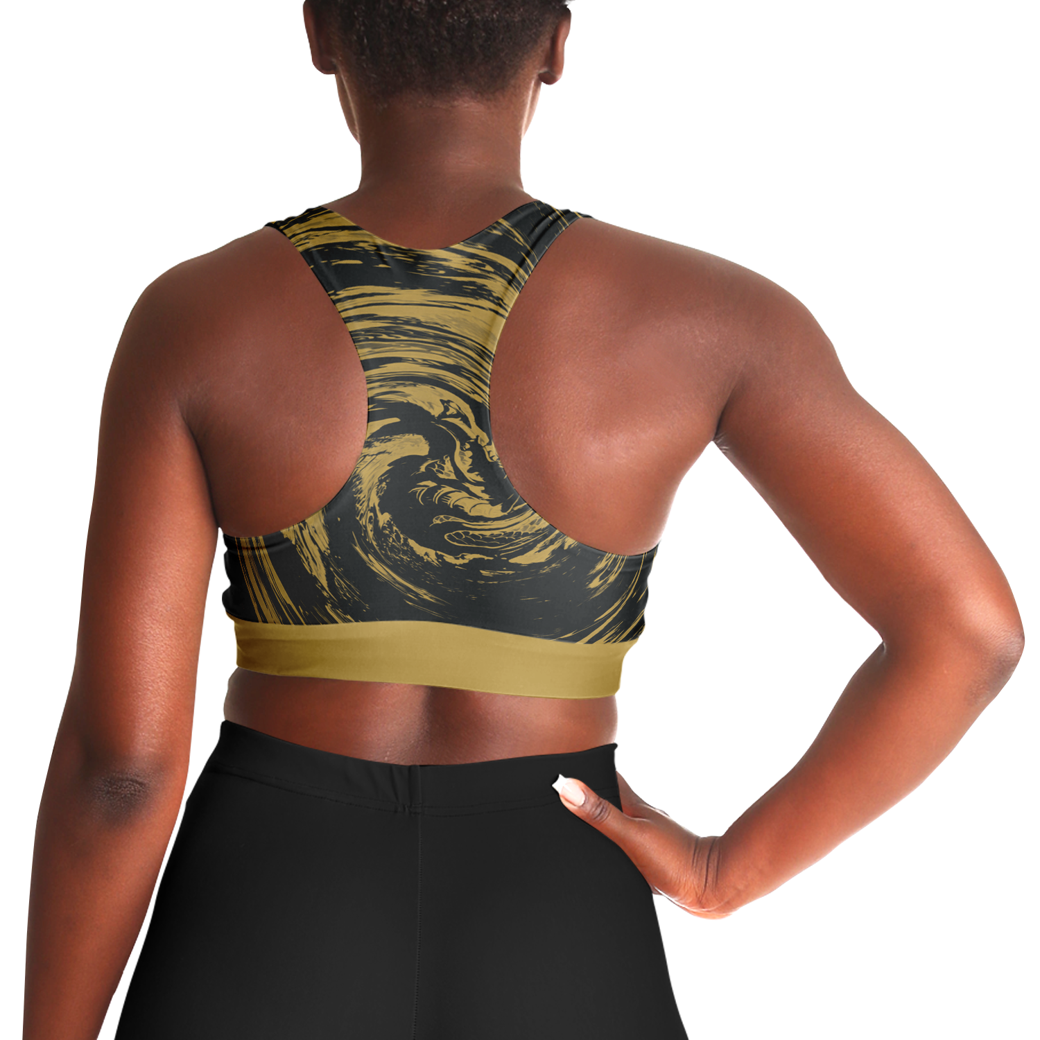 Suminagashi “Gilded Abyss” Padded Sports Bra