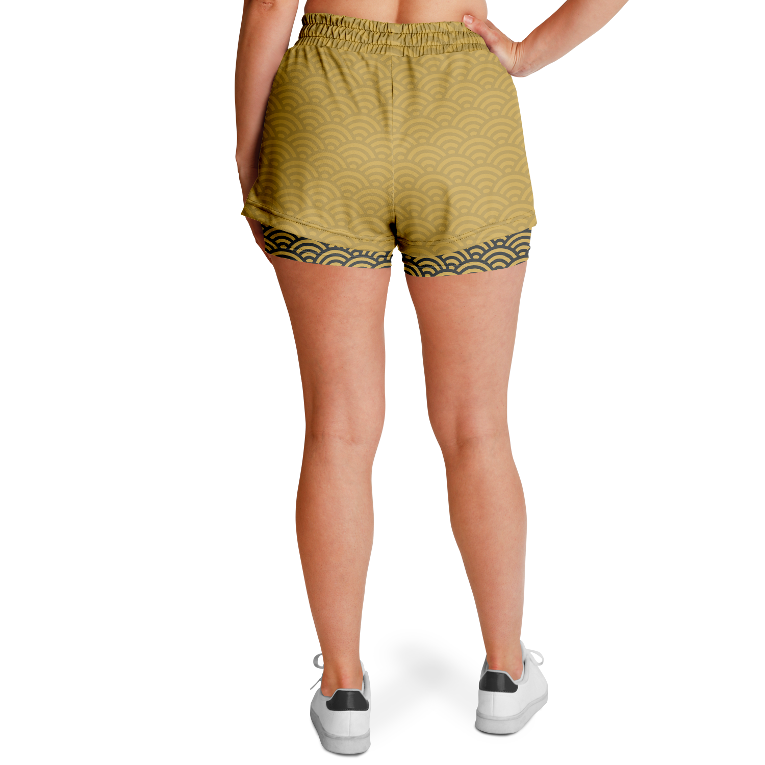 Seigaiha “Gilded Tide” 2-in-1 Shorts - Oni Threads