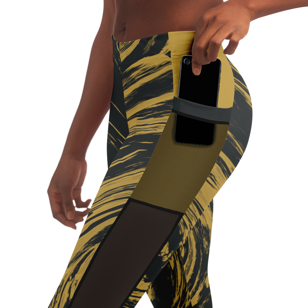 Seigaiha “Gilded Tide” Leggings