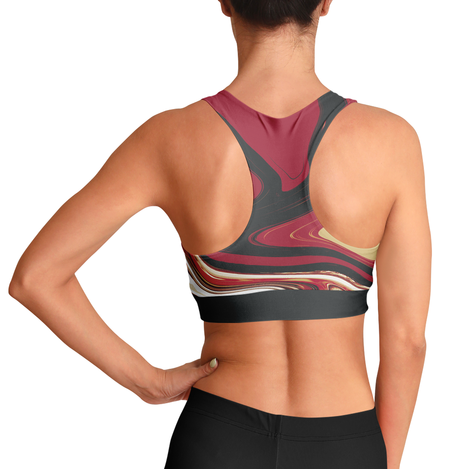 Suminagashi “Imperial Ink” Padded Sports Bra