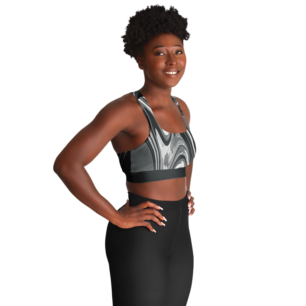 Suminagashi “Iron Smoke” Padded Sports Bra