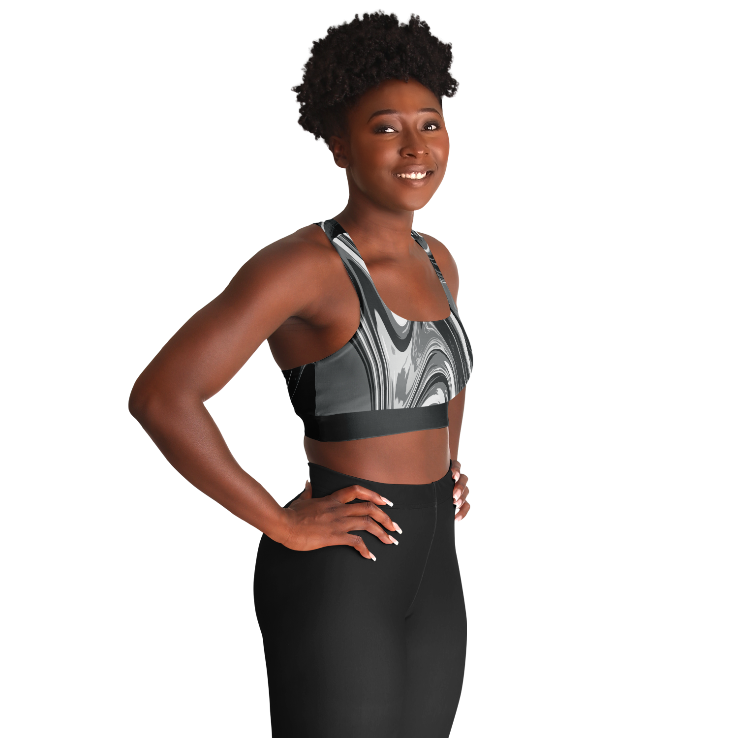 Suminagashi “Iron Smoke” Padded Sports Bra