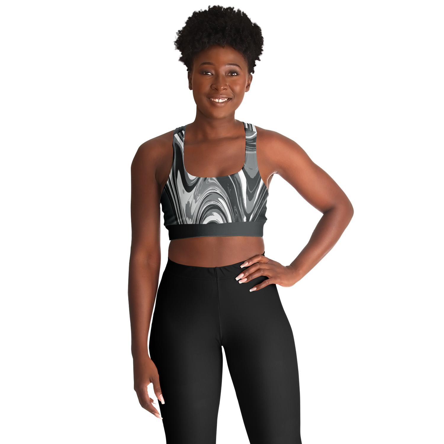 Suminagashi “Iron Smoke” Padded Sports Bra