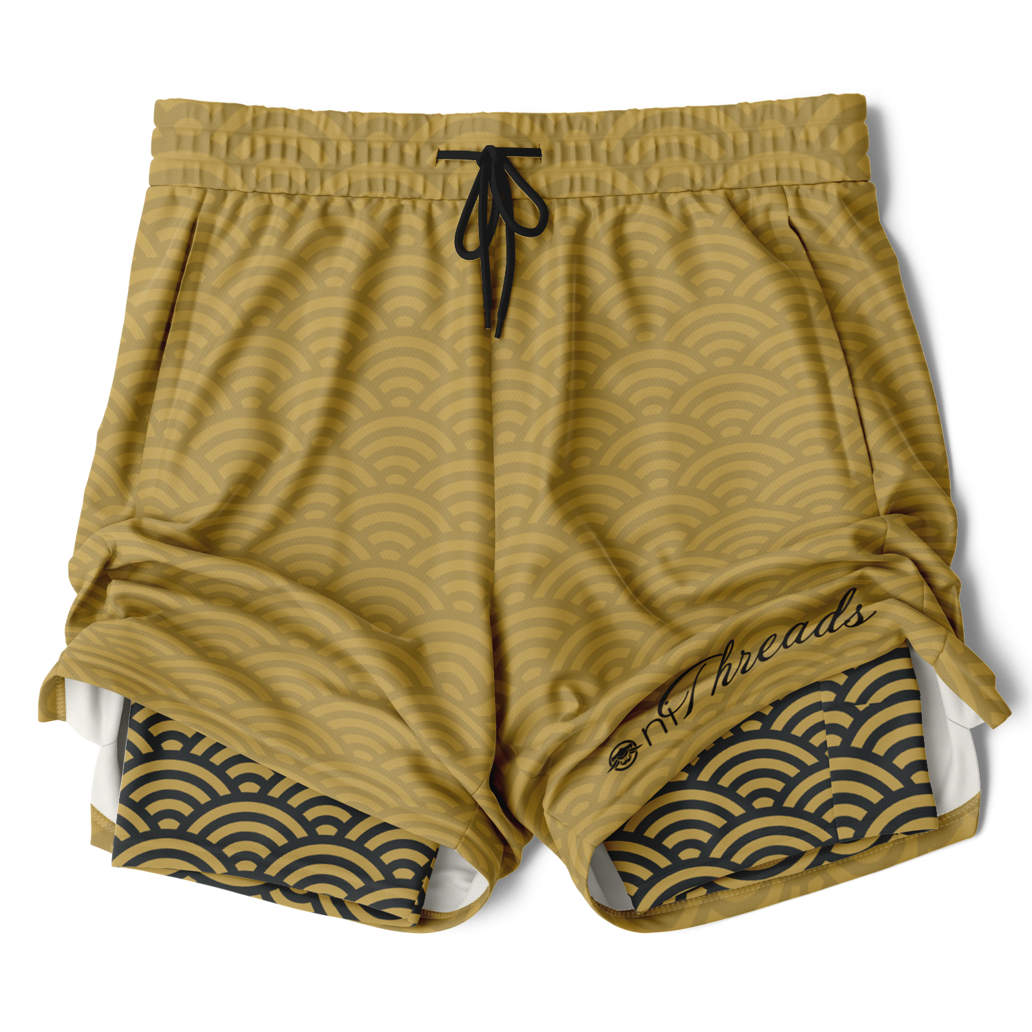 Men's Seigaiha Daimyo Tide 2-in-1 Shorts - AOP