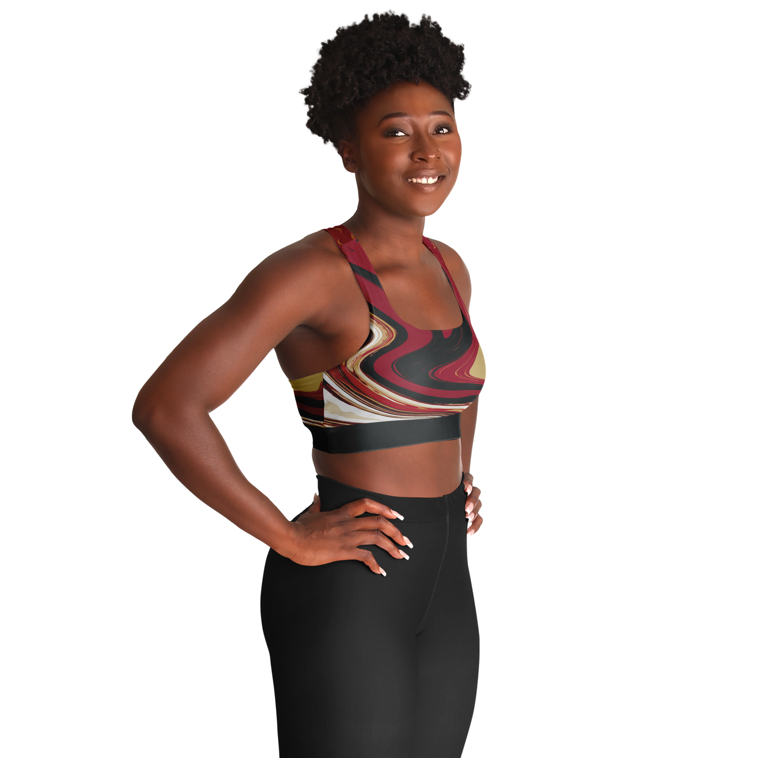 Suminagashi “Imperial Ink” Padded Sports Bra