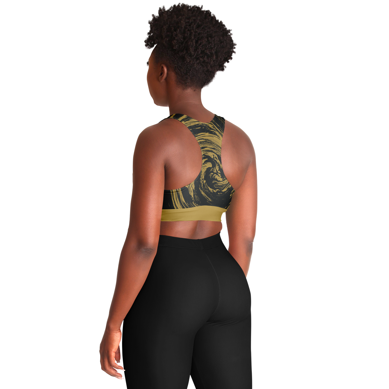 Suminagashi “Gilded Abyss” Padded Sports Bra
