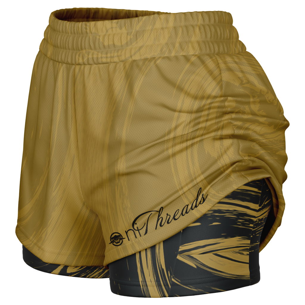 Suminagashi “Gilded Abyss” 2-in-1 Shorts - Oni Threads