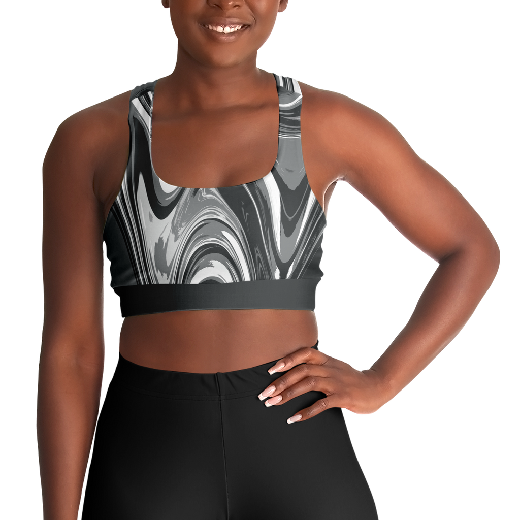 Suminagashi “Iron Smoke” Padded Sports Bra