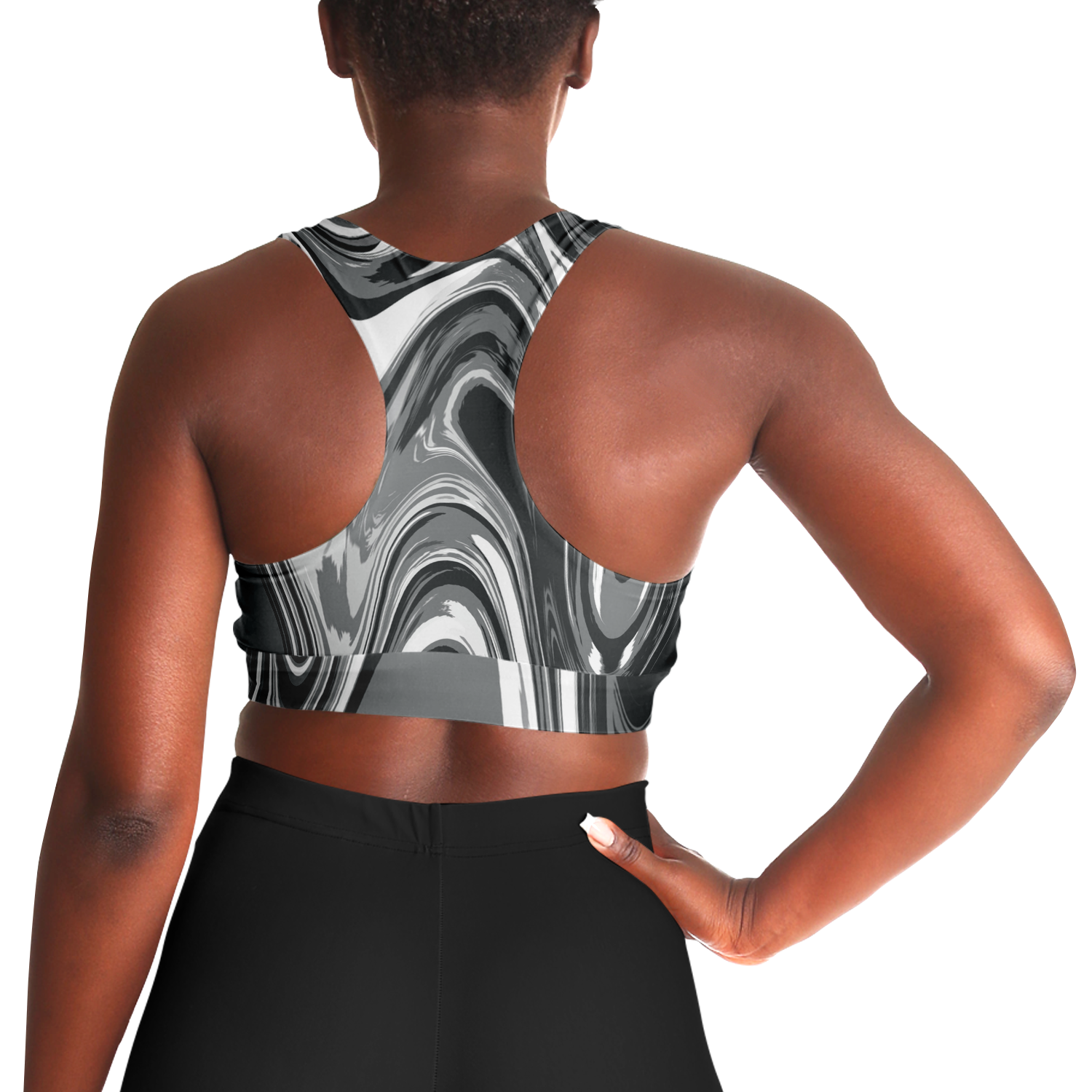 Suminagashi “Iron Smoke” Padded Sports Bra