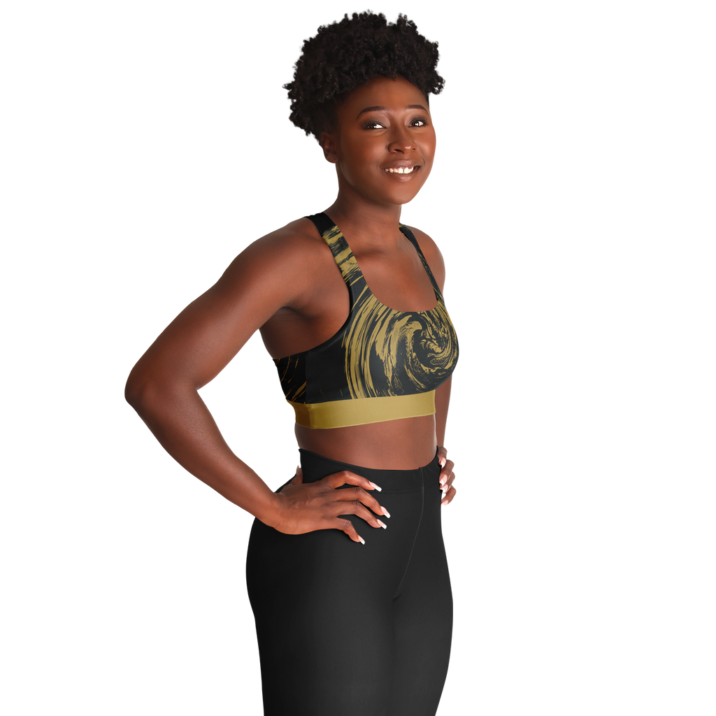 Suminagashi “Gilded Abyss” Padded Sports Bra