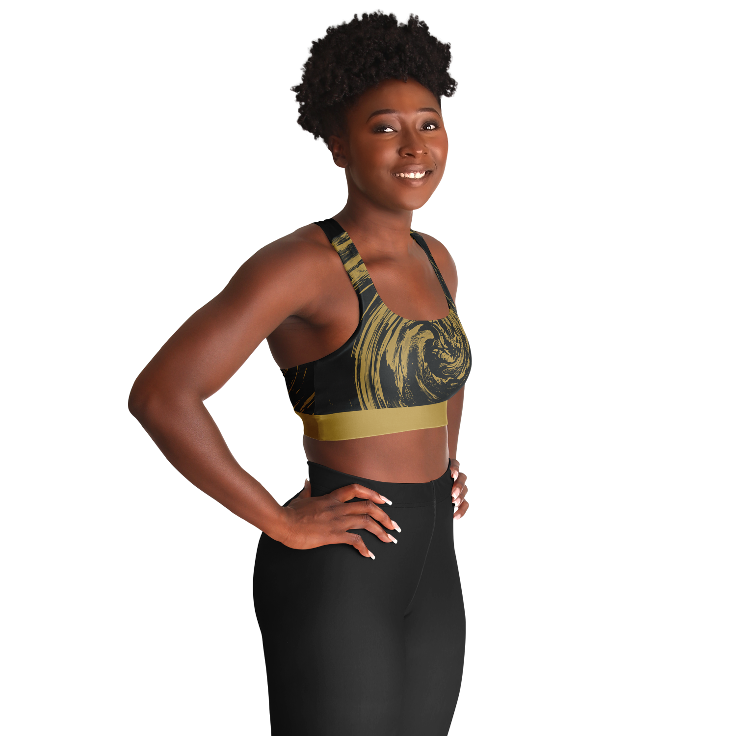 Suminagashi “Gilded Abyss” Padded Sports Bra