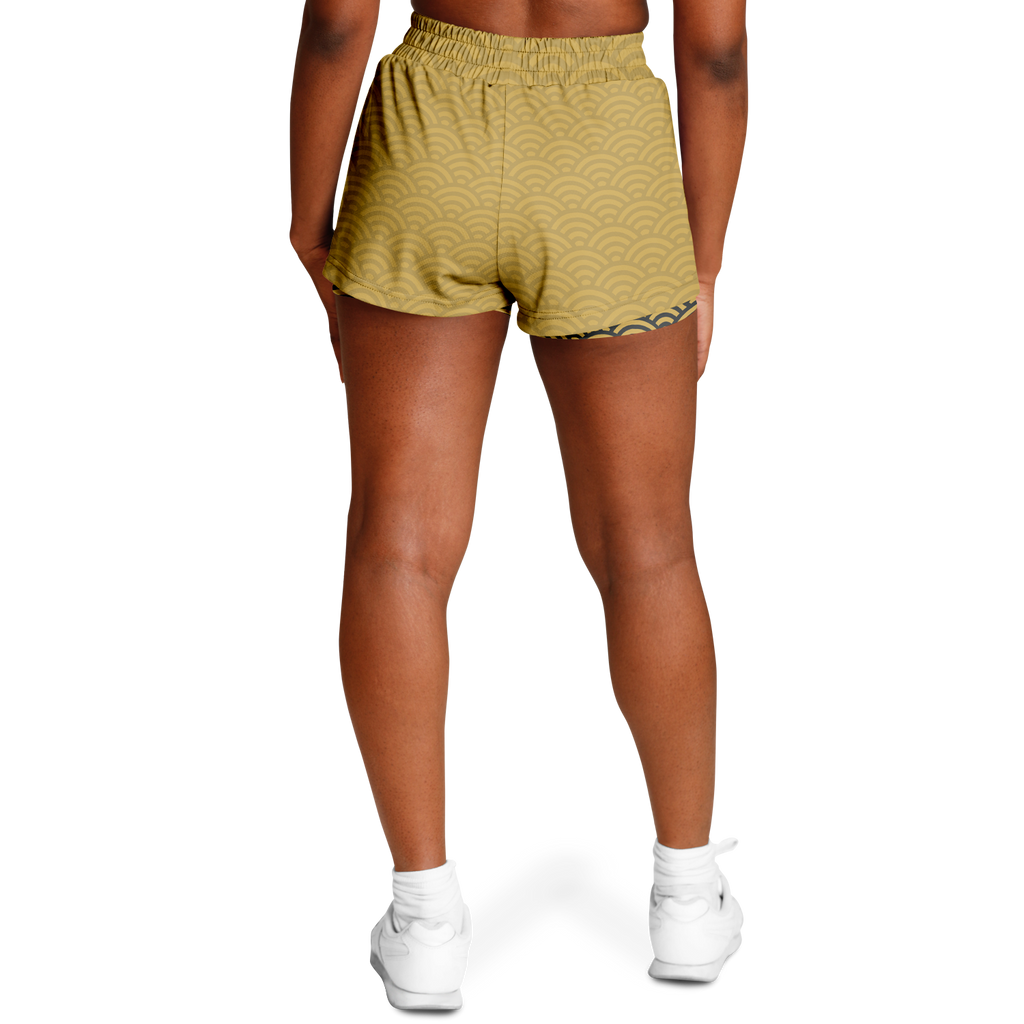Seigaiha “Gilded Tide” 2-in-1 Shorts - Oni Threads