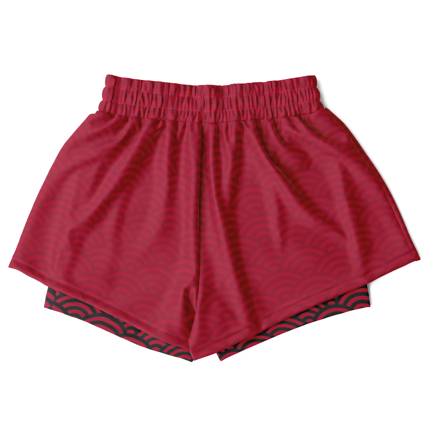 Seigaiha “Crimson Current” 2-in-1 Shorts