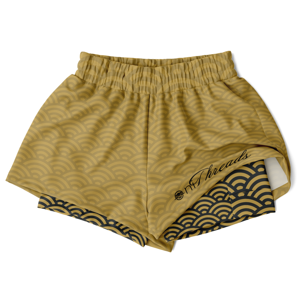 Seigaiha “Gilded Tide” 2-in-1 Shorts - Oni Threads