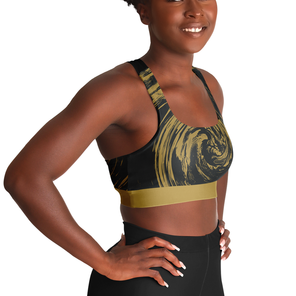 Suminagashi “Gilded Abyss” Padded Sports Bra