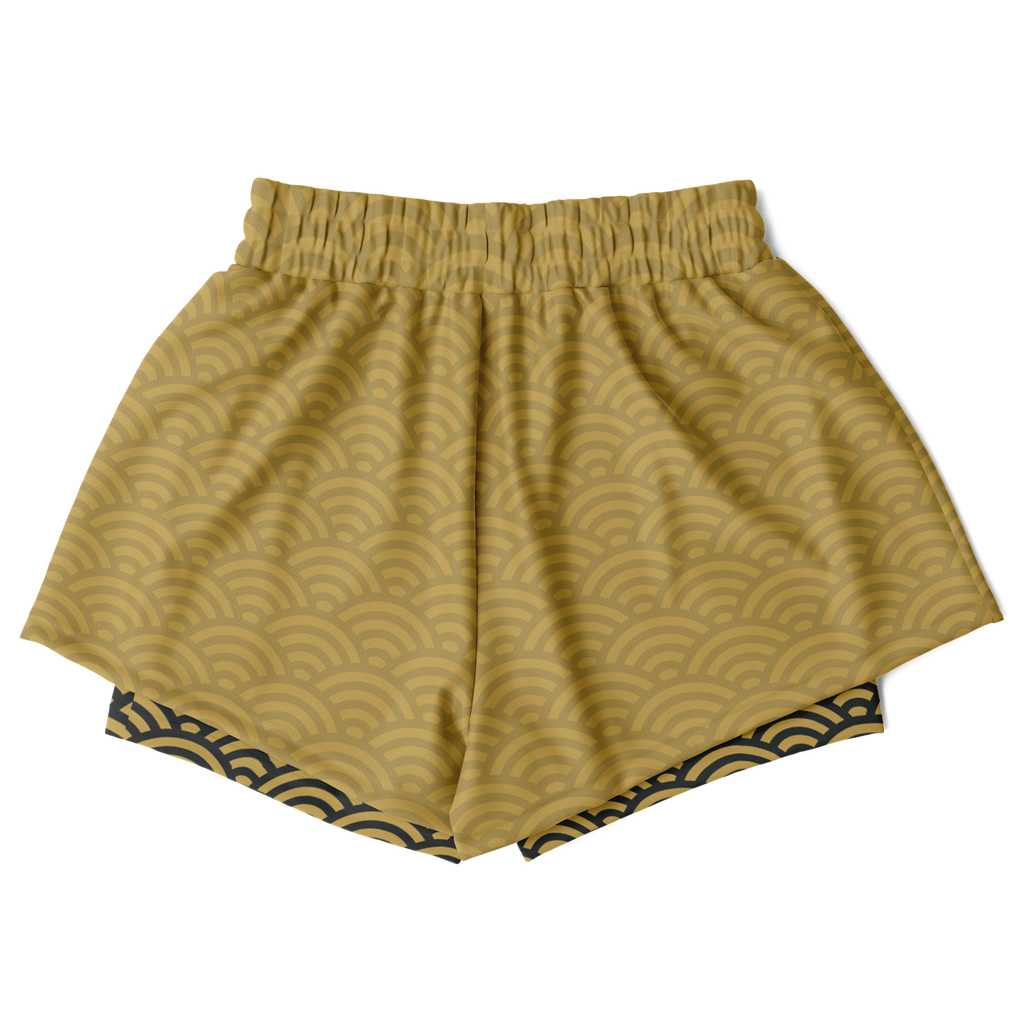 Seigaiha “Gilded Tide” 2-in-1 Shorts - Oni Threads