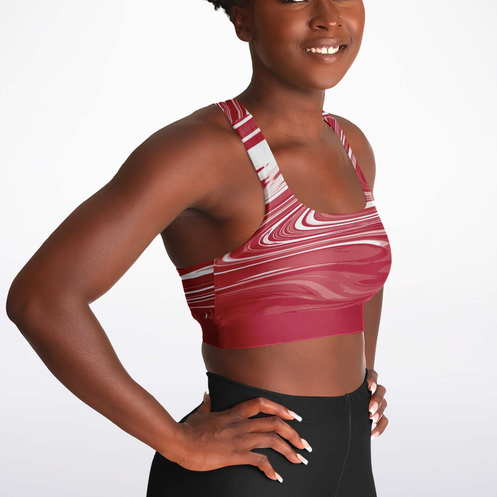 Suminagashi “Crimson Spirit” Padded Sports Bra