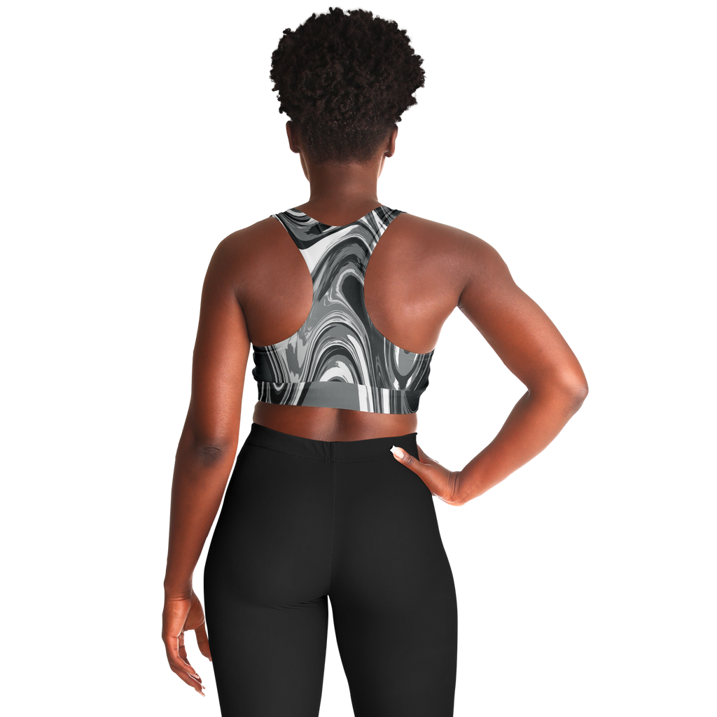 Suminagashi “Iron Smoke” Padded Sports Bra