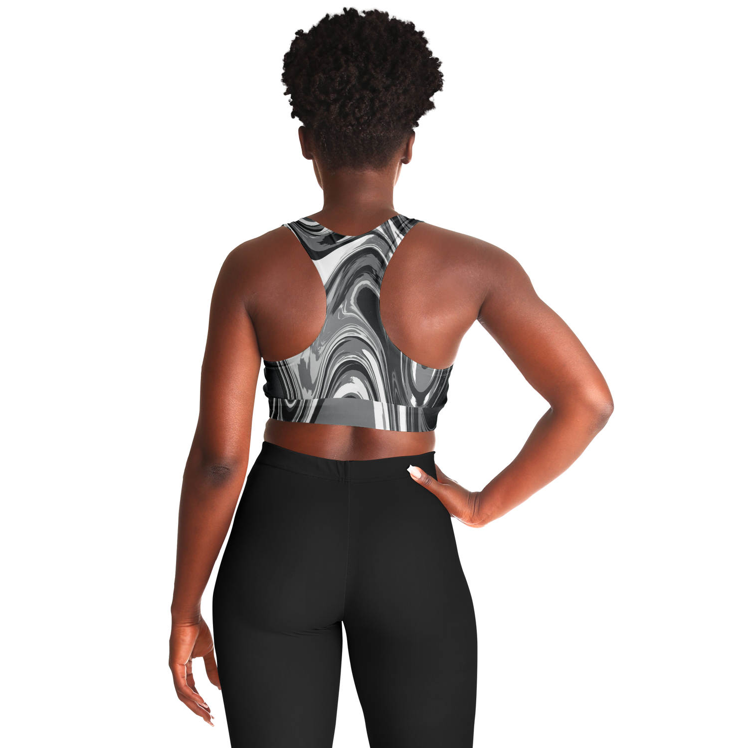 Suminagashi “Iron Smoke” Padded Sports Bra