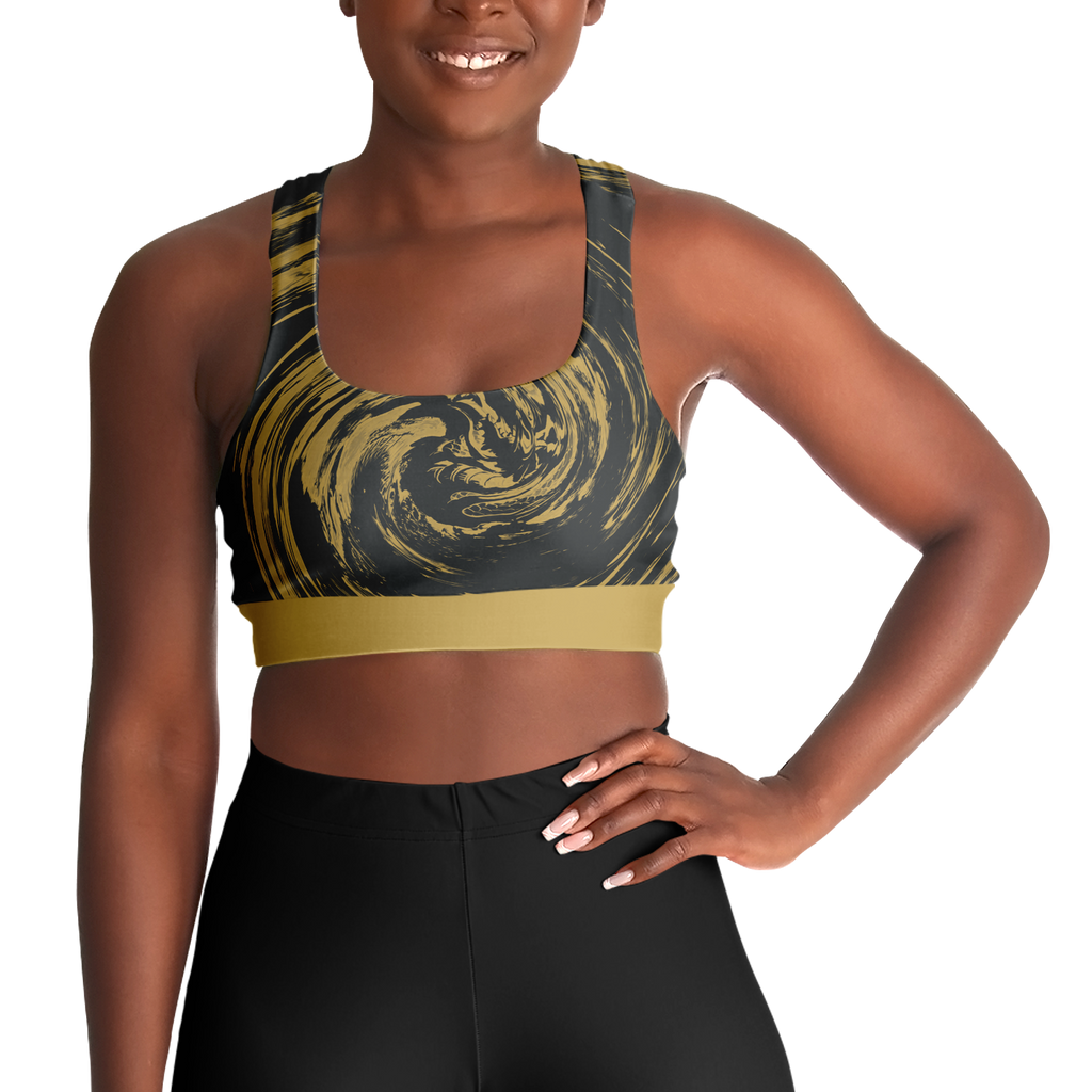 Suminagashi “Gilded Abyss” Padded Sports Bra