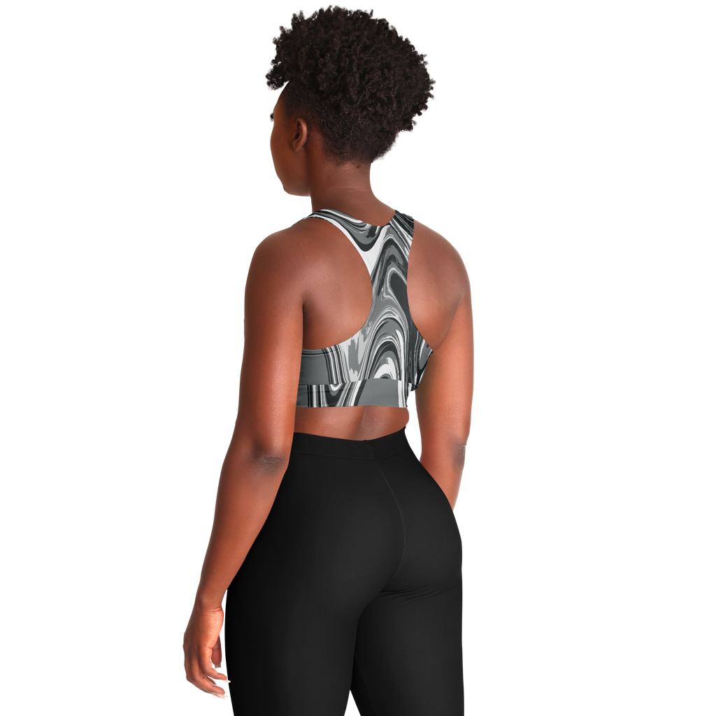 Suminagashi “Iron Smoke” Padded Sports Bra
