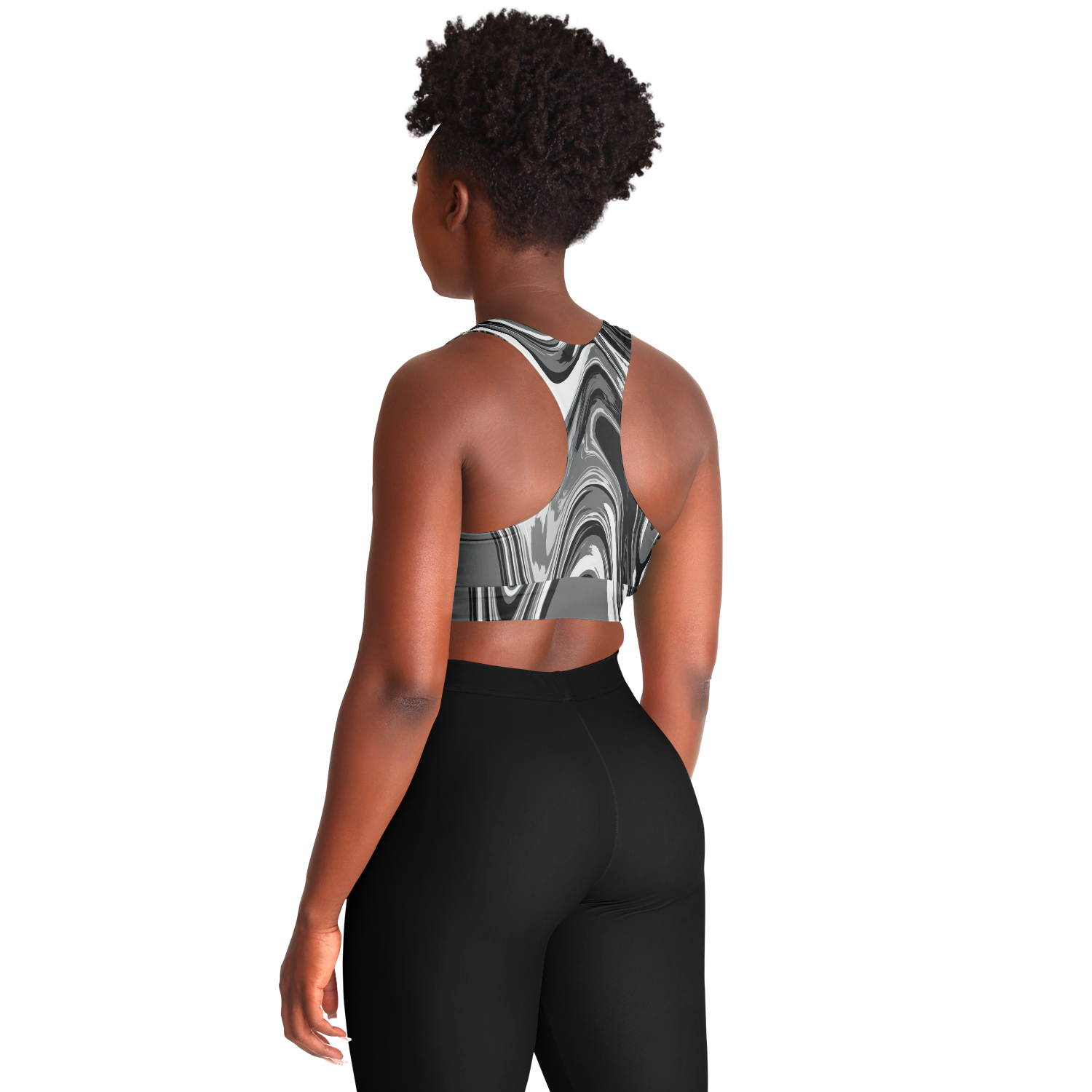 Suminagashi “Iron Smoke” Padded Sports Bra