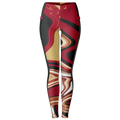 Leggings with a colorful abstract pattern on a white background