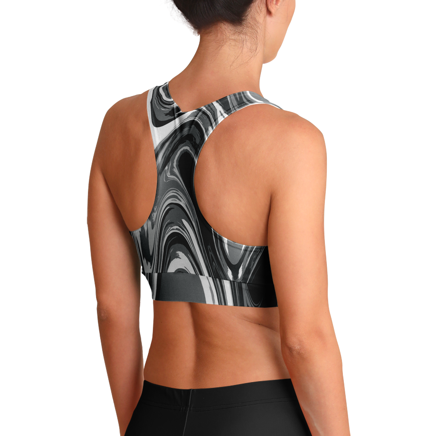 Suminagashi “Iron Smoke” Padded Sports Bra