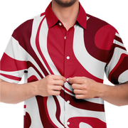 Red Suminagashi Short Sleeve Button Down Shirt