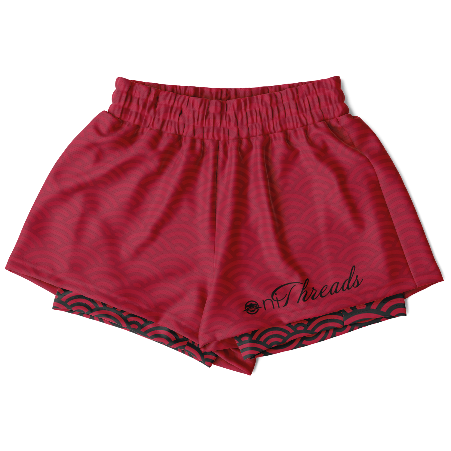 Seigaiha “Crimson Current” 2-in-1 Shorts
