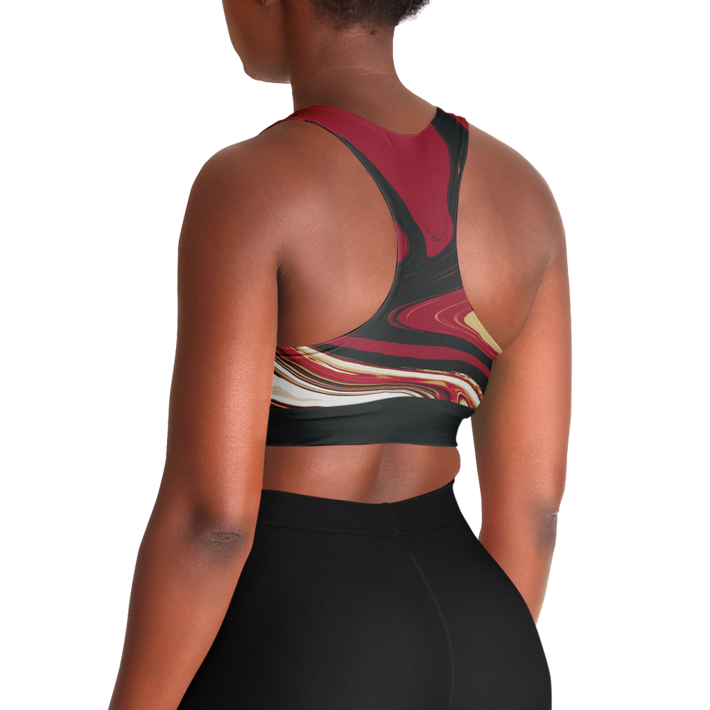 Suminagashi “Imperial Ink” Padded Sports Bra