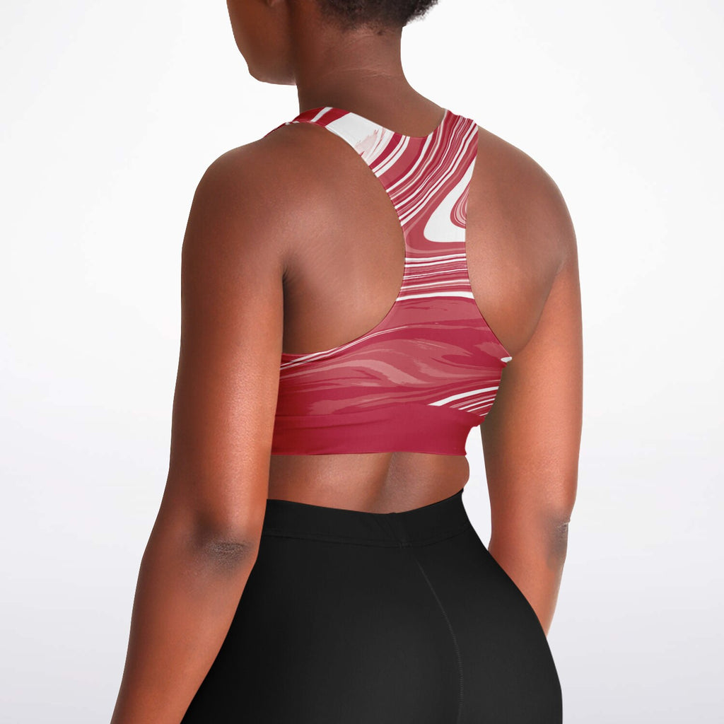 Suminagashi “Crimson Spirit” Padded Sports Bra