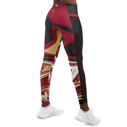 Samurai Suminagashi Mesh Pocket Legging