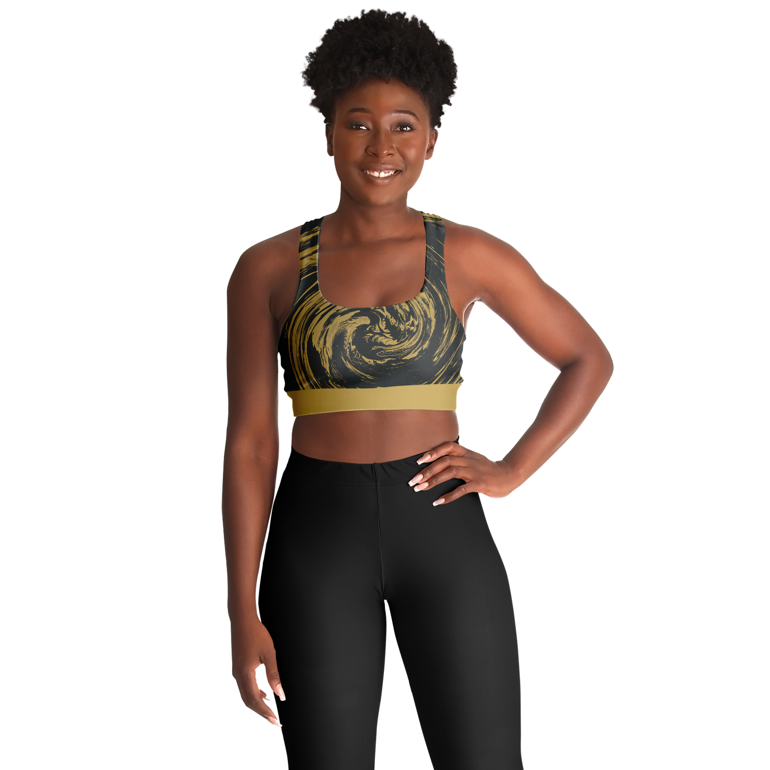 Suminagashi “Gilded Abyss” Padded Sports Bra