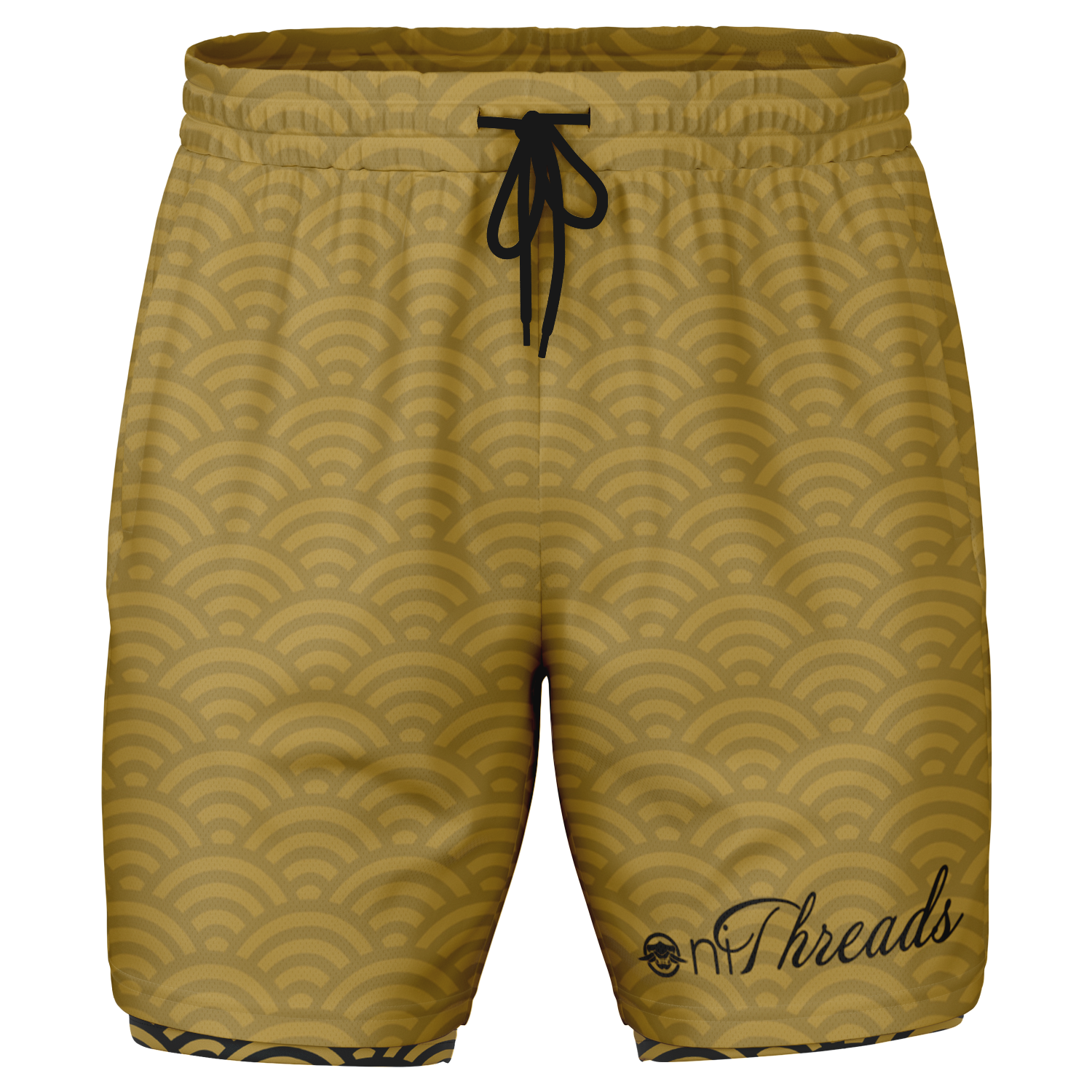 Men's Seigaiha Daimyo Tide 2-in-1 Shorts - AOP