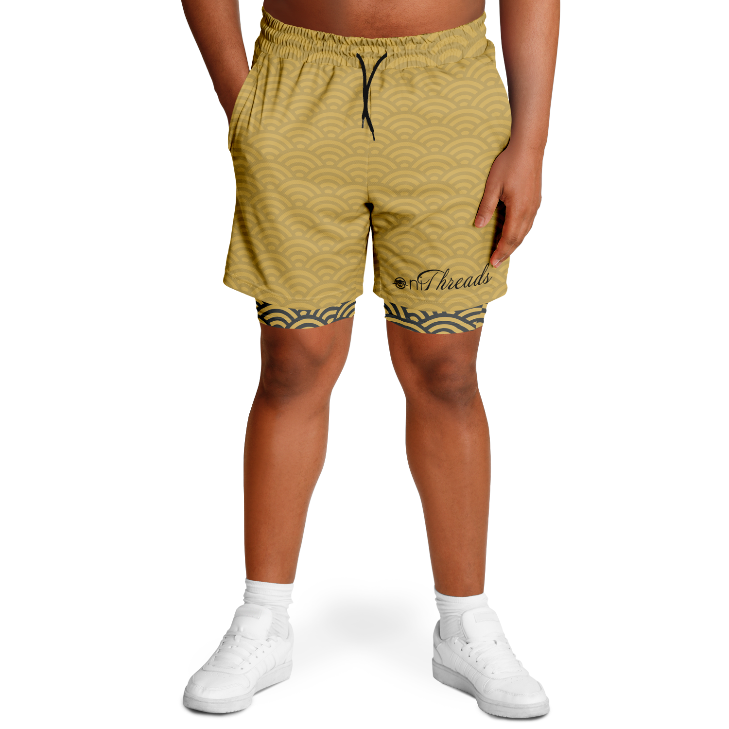 Men's Seigaiha Daimyo Tide 2-in-1 Shorts - AOP