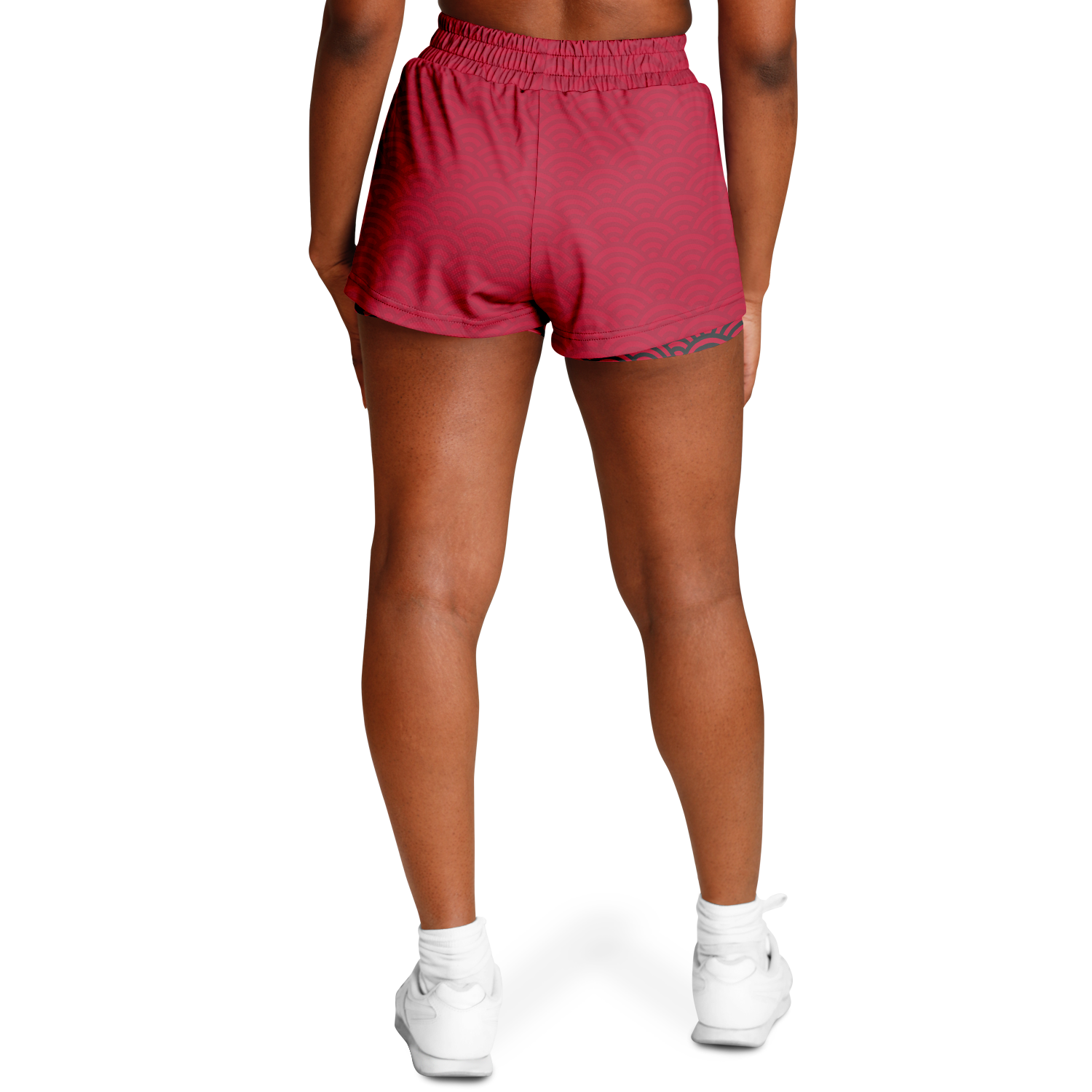 Seigaiha “Crimson Current” 2-in-1 Shorts