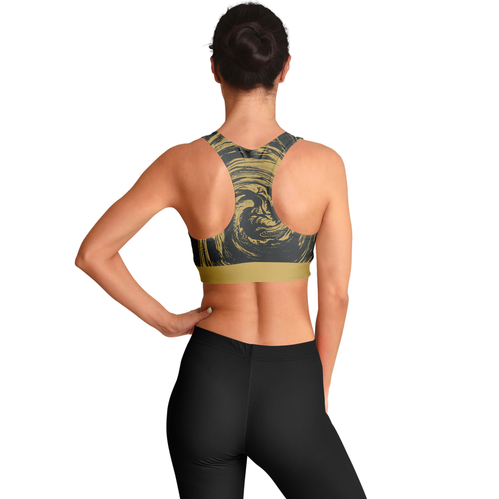 Suminagashi “Gilded Abyss” Padded Sports Bra