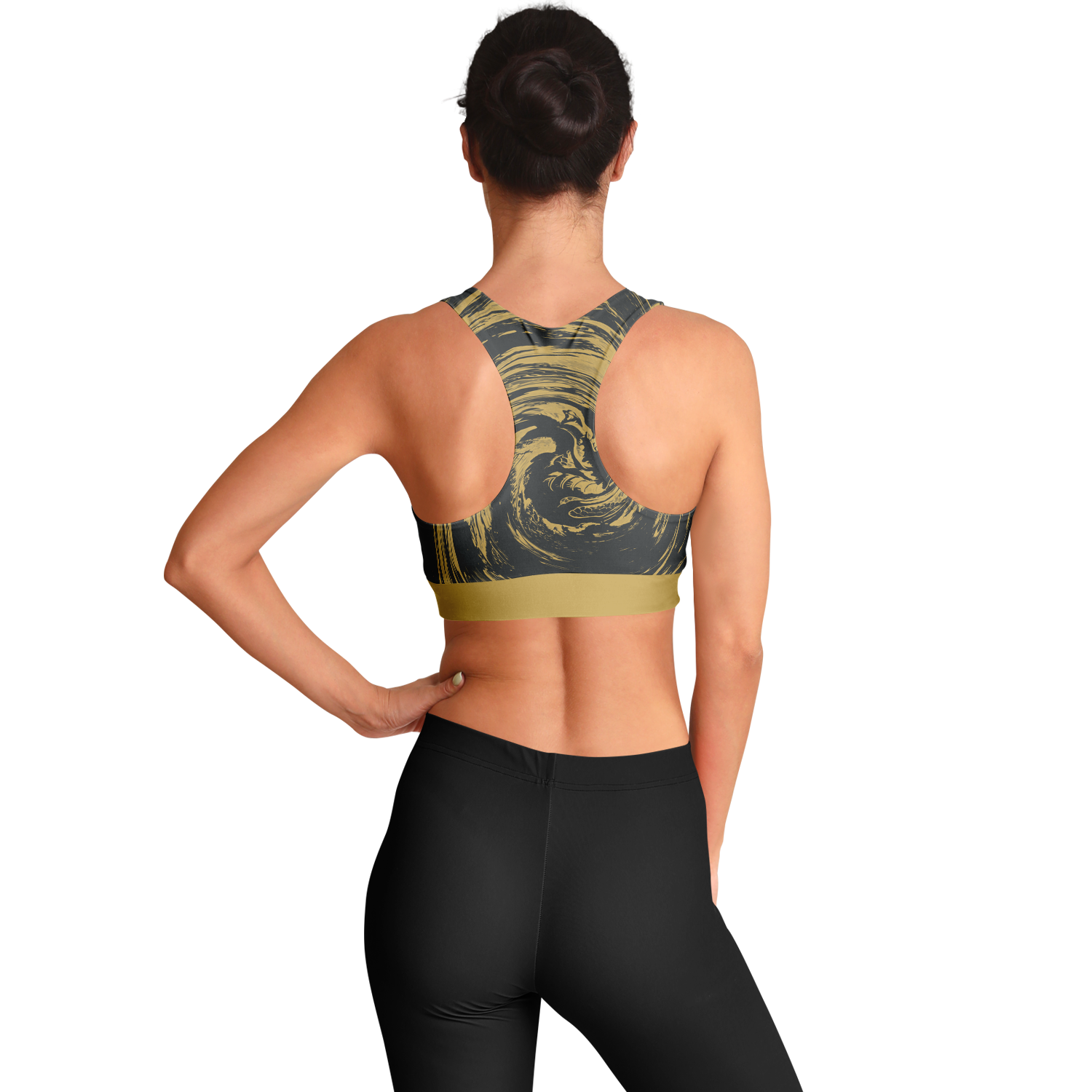 Suminagashi “Gilded Abyss” Padded Sports Bra