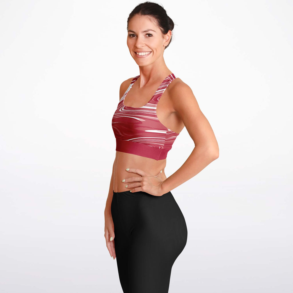 Suminagashi “Crimson Spirit” Padded Sports Bra