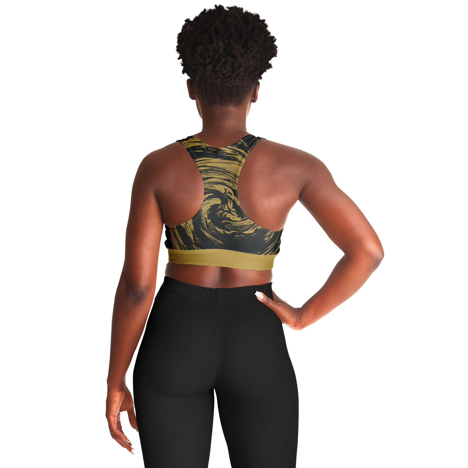 Suminagashi “Gilded Abyss” Padded Sports Bra