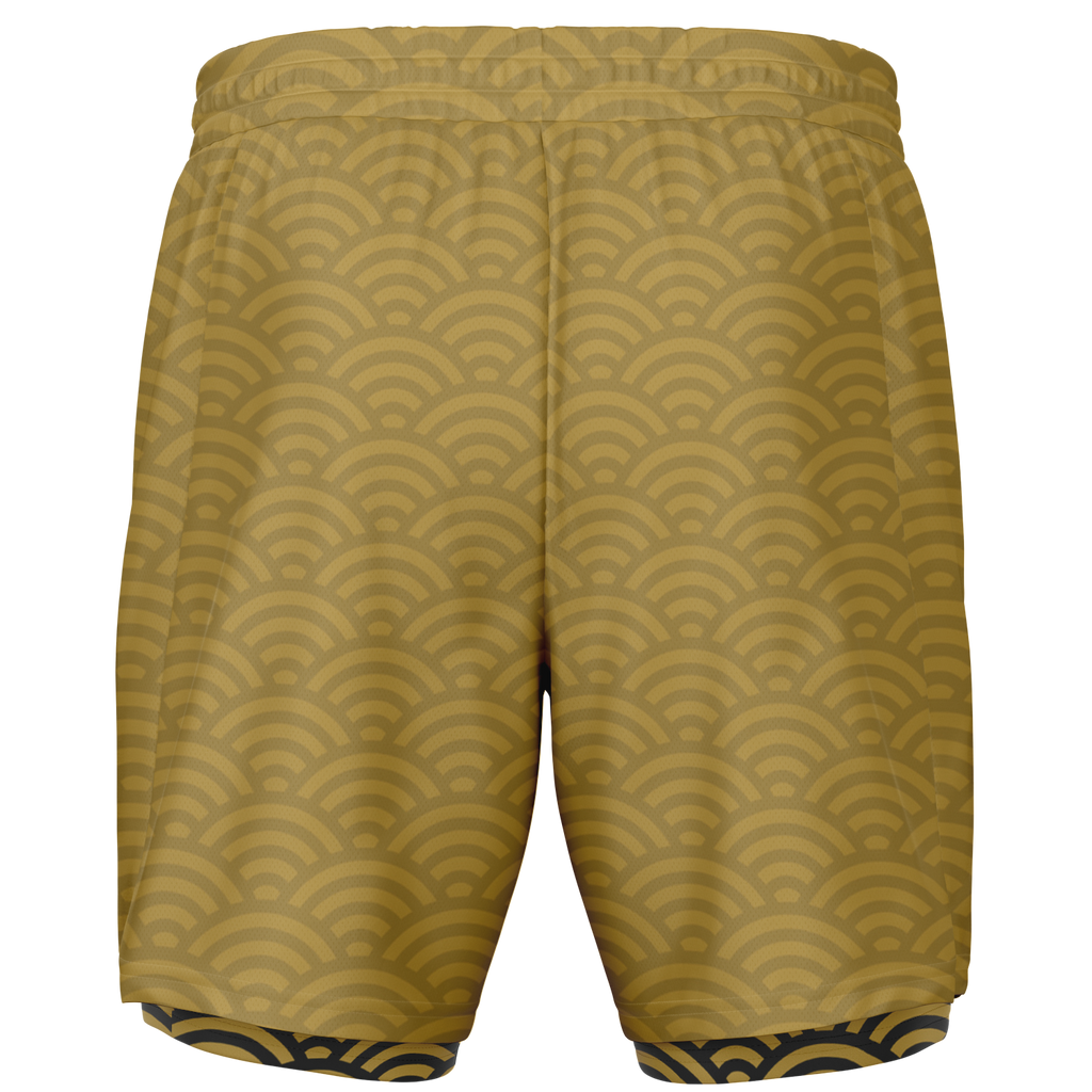 Men's Seigaiha Daimyo Tide 2-in-1 Shorts - AOP