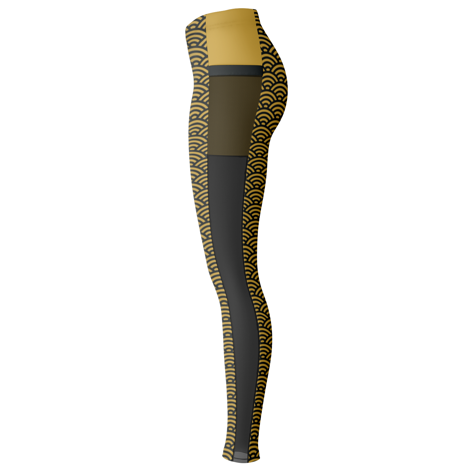 Women's Suminagashi Gilded Abyss Leggings — Charcoal & Gold